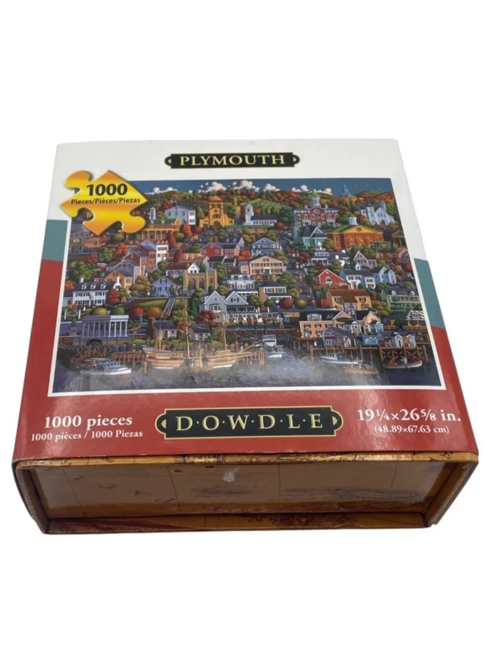 NEW Dowdle Folk Art Jigsaw Puzzles PLYMOUTH 1000 pcs 19 1/4